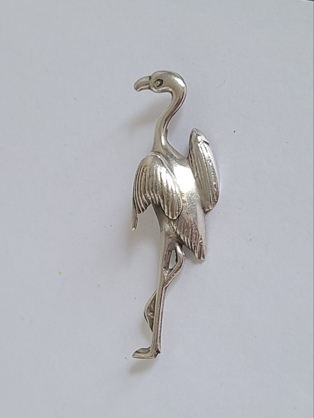 Vintage Mexico TAXCO Sterling Silver Figural Flamingo Bird Jewellery Brooch Pin